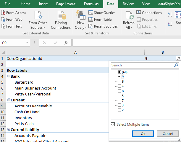 Filtering Excel